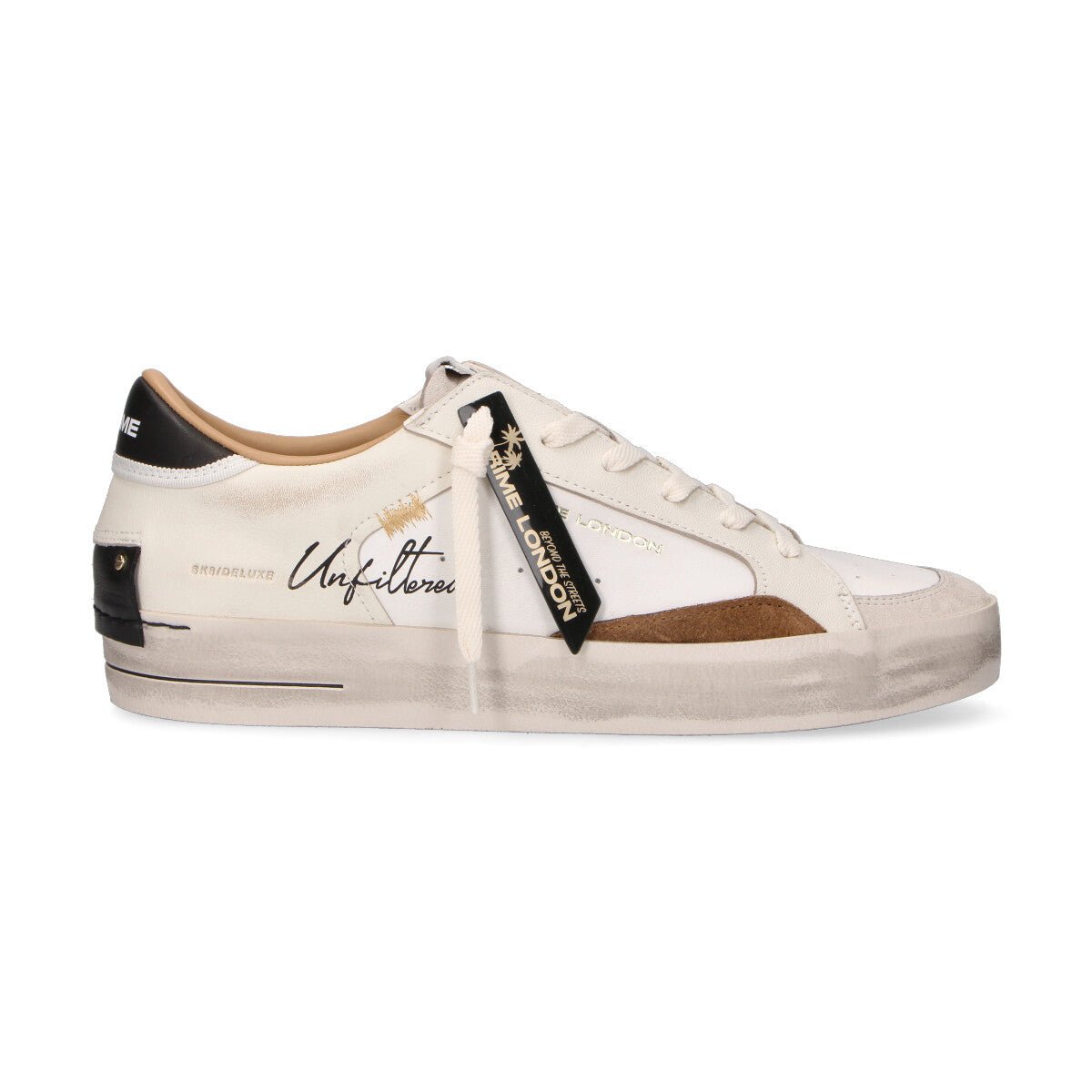 Crime London sneaker Sk8 Deluxe White Ocher