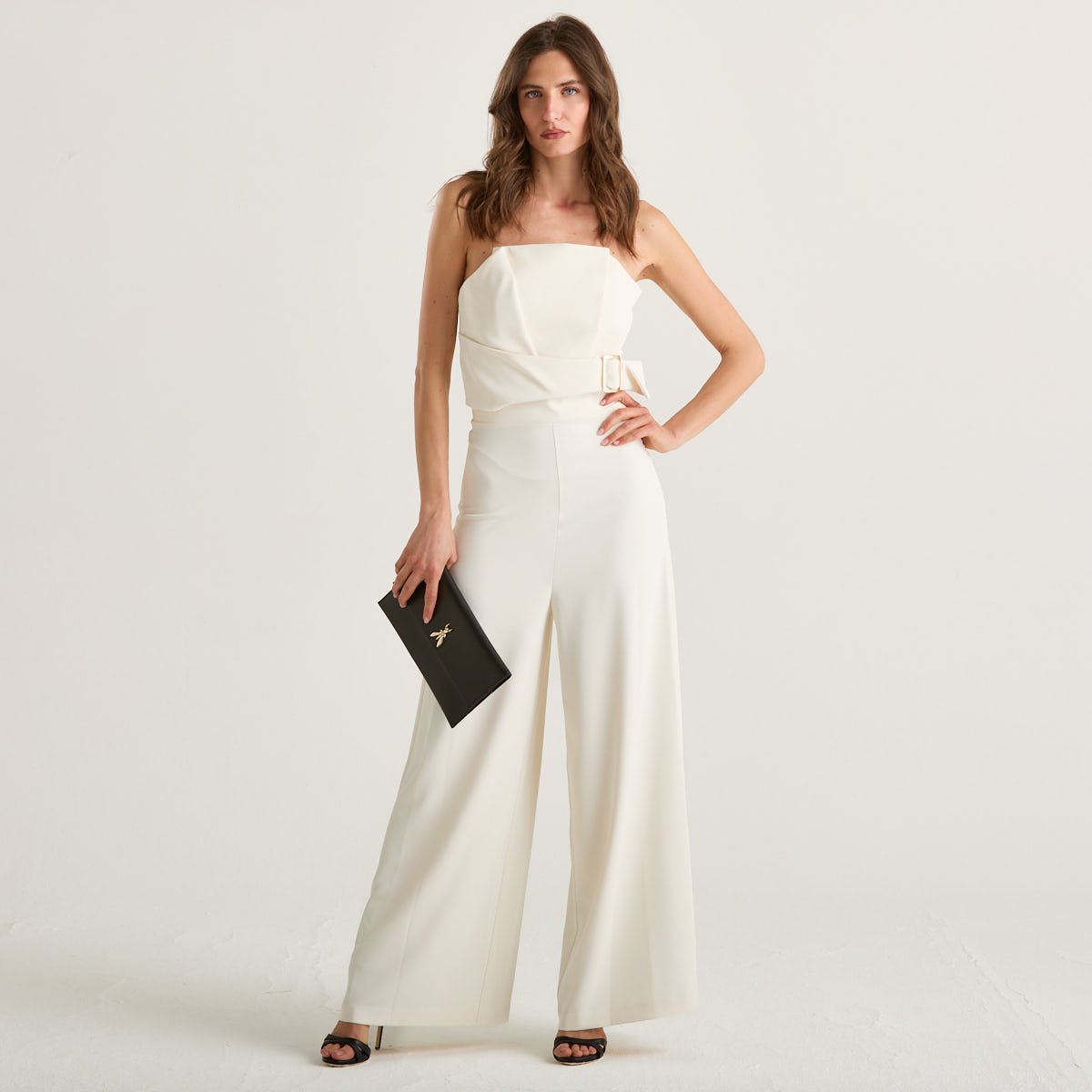 Relish tuta elegante a top con fibbia avorio