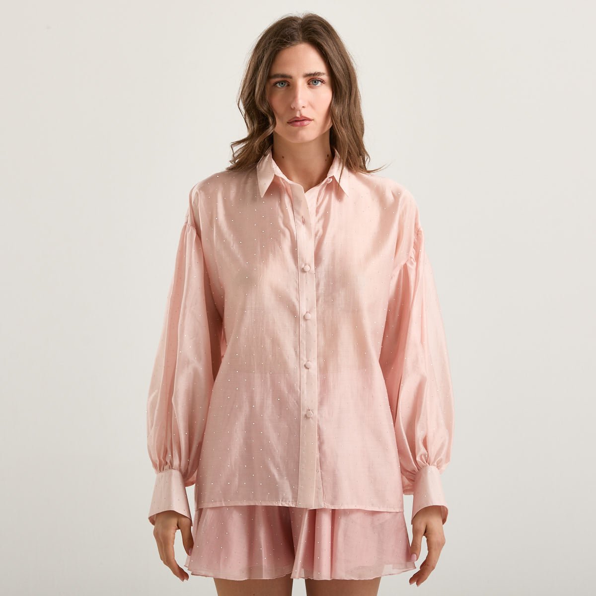 Actualee camicia leggera in tessuto rosa