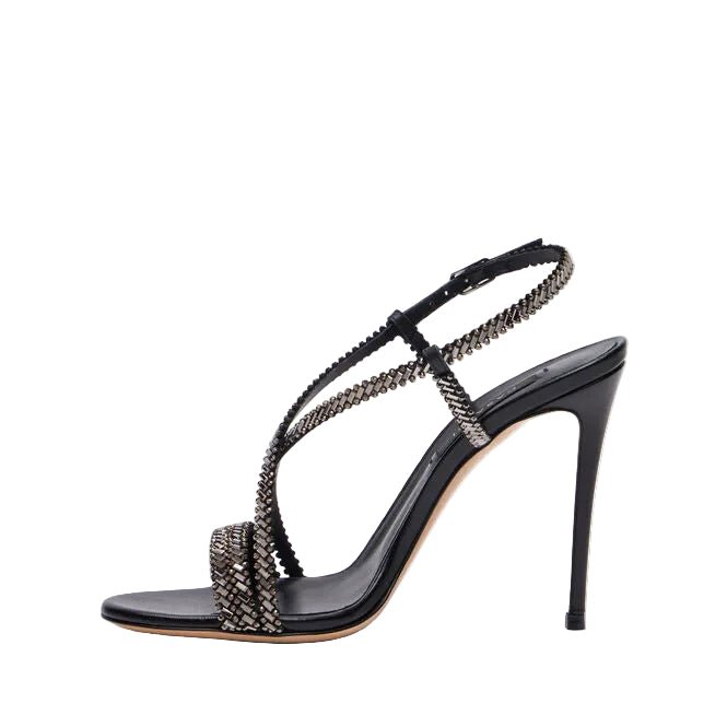 Casadei sandalo Julia Josephine in strass nero