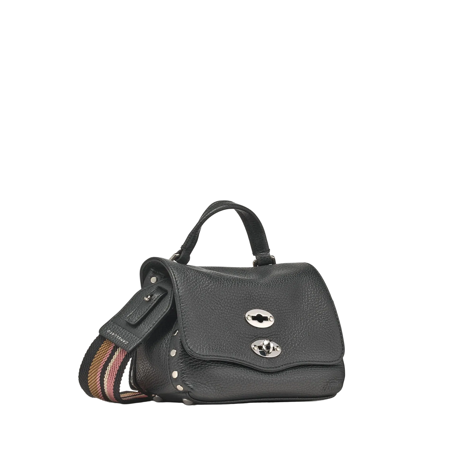 Zanellato Postina daily giorno pelle martellata nera baby