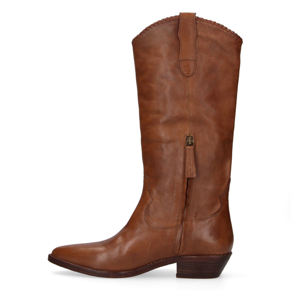 Zolfo stivale texano alto in pelle marrone