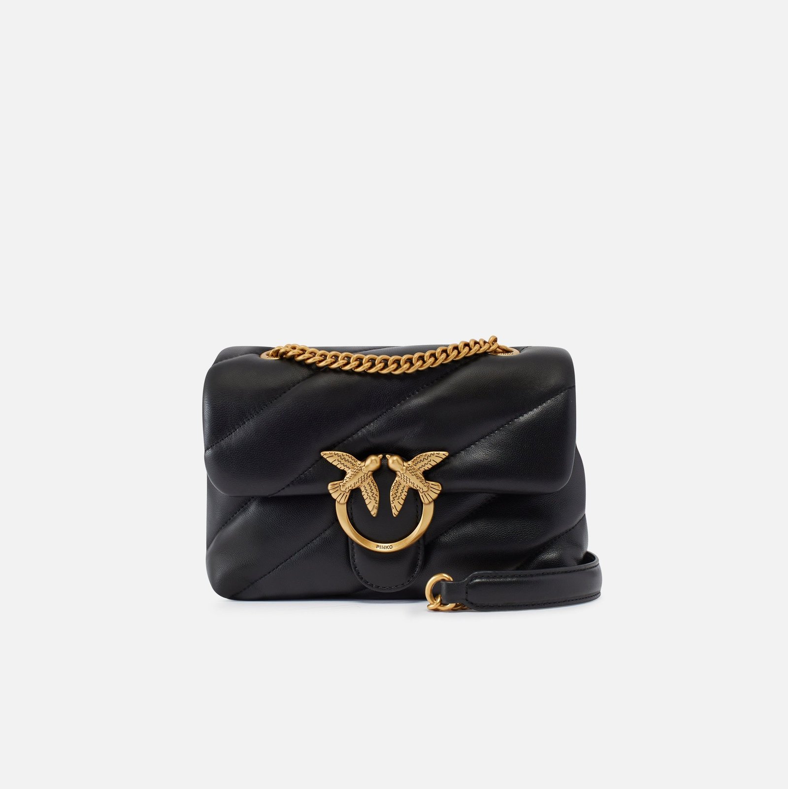 Pinko mini love bag puff maxi quilt pelle nera