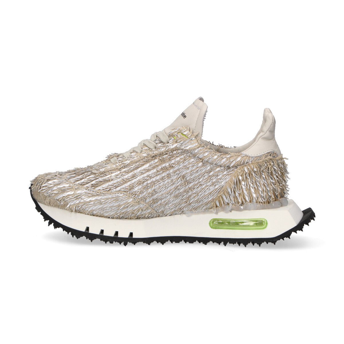 BePositive sneaker Race in pelle argento