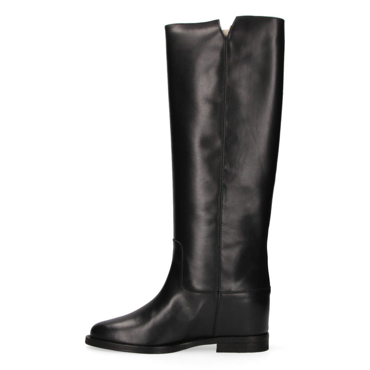 Via Roma 15 stivale Luxury con v oro in pelle nera