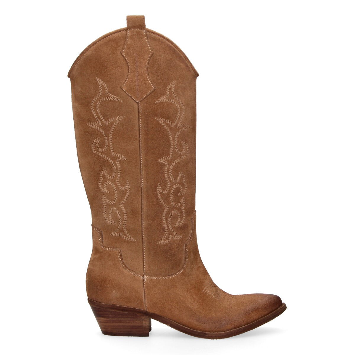 Mohai stivale texano in camoscio cuoio