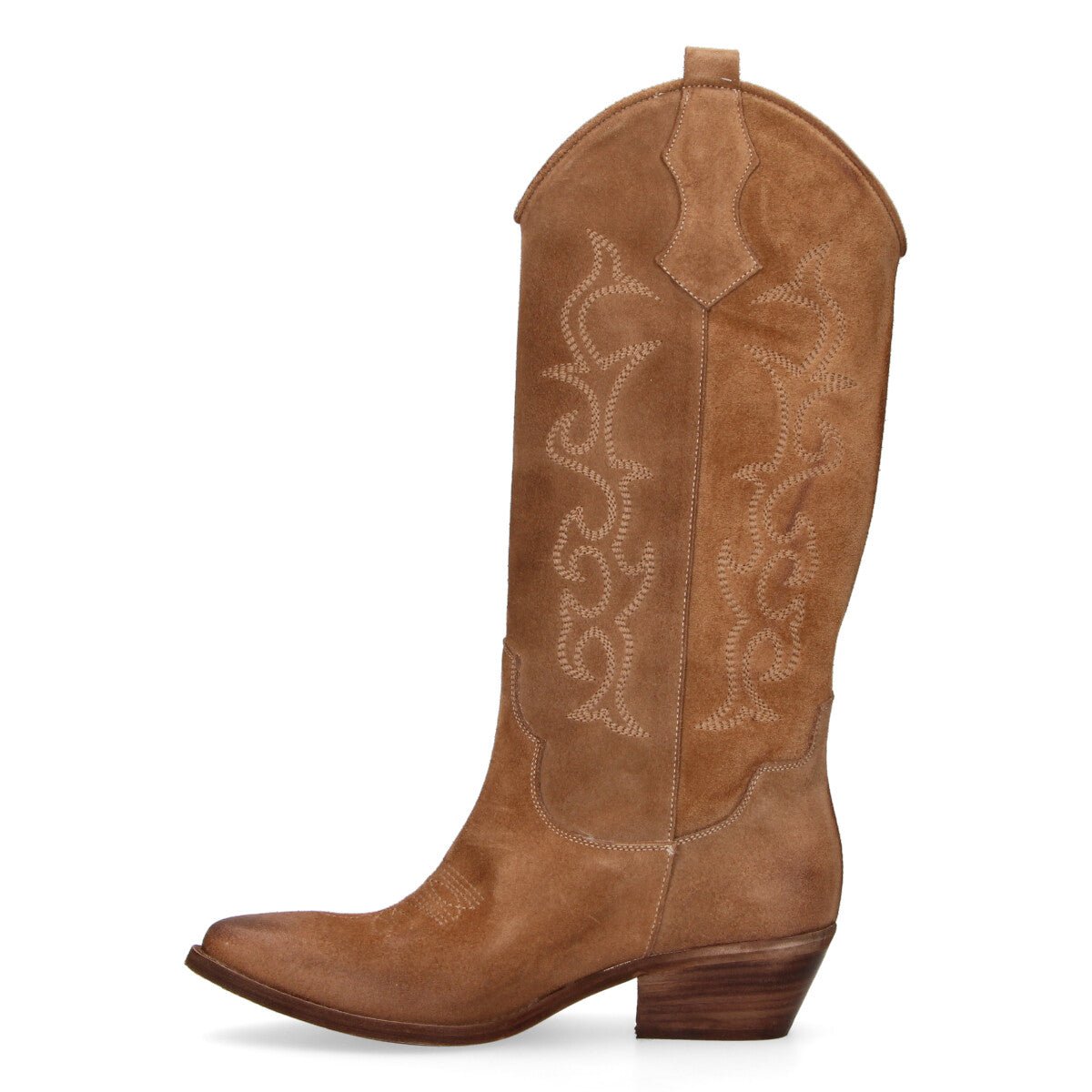 Mohai stivale texano in camoscio cuoio