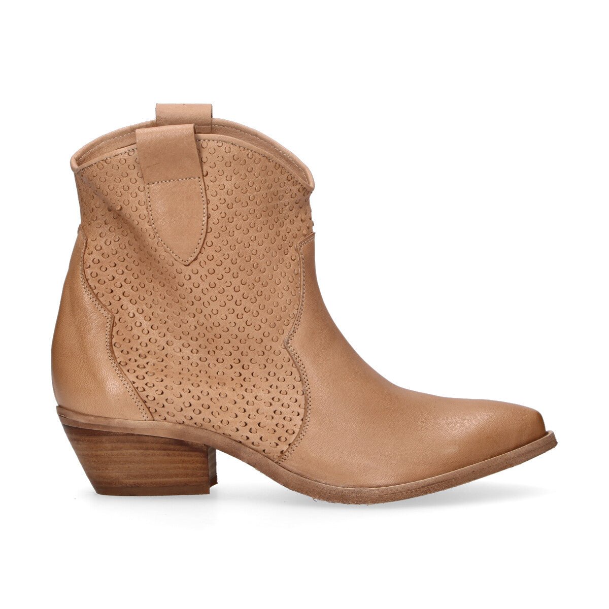 Mohai tronchetto texano in pelle beige