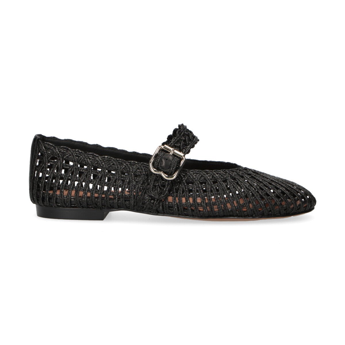 Bibi Lou ballerina intrecciata in rafia nera