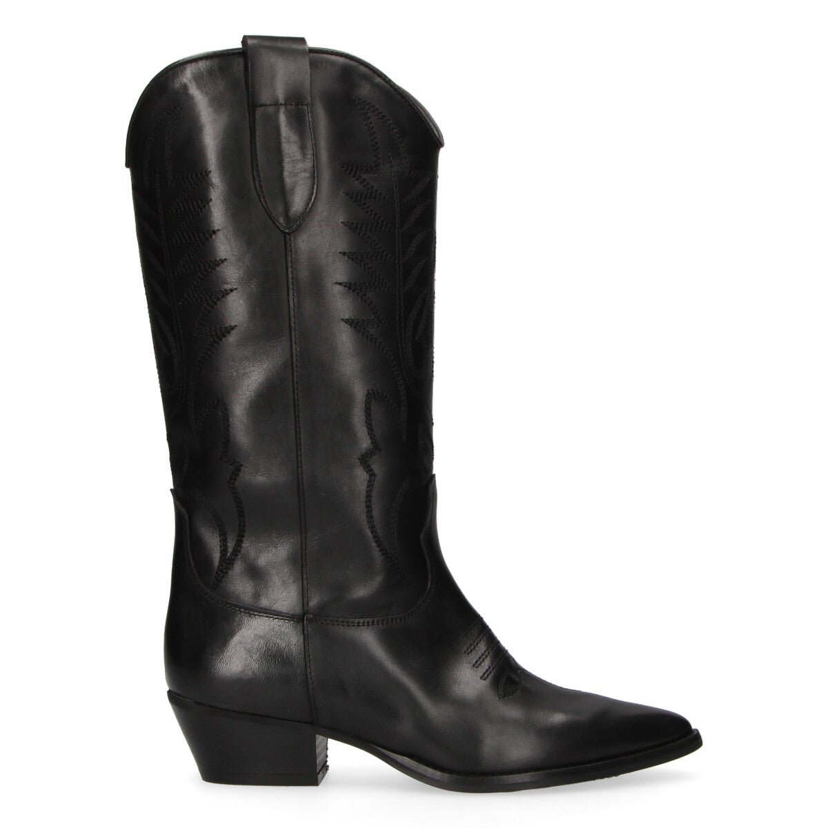 Mohai stivale texano in pelle nera