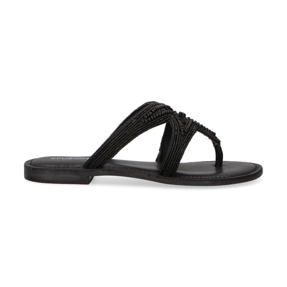 Coral Blue ciabatta in pelle nera