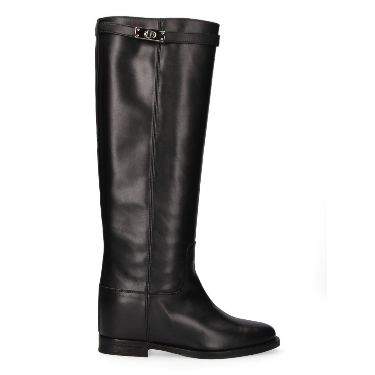 Via Roma 15 stivale Luxury con cinturino in pelle nera
