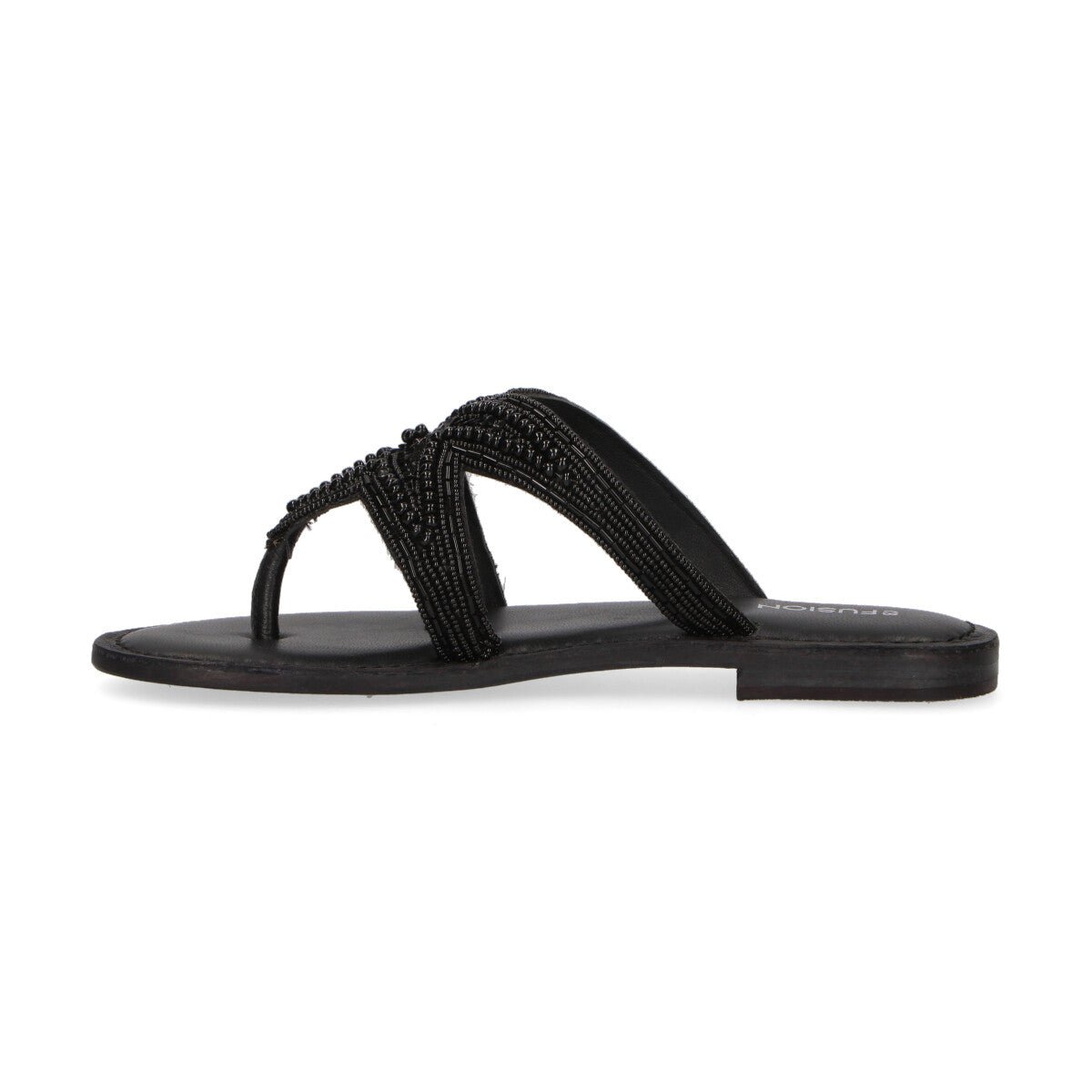 Coral Blue ciabatta in pelle nera