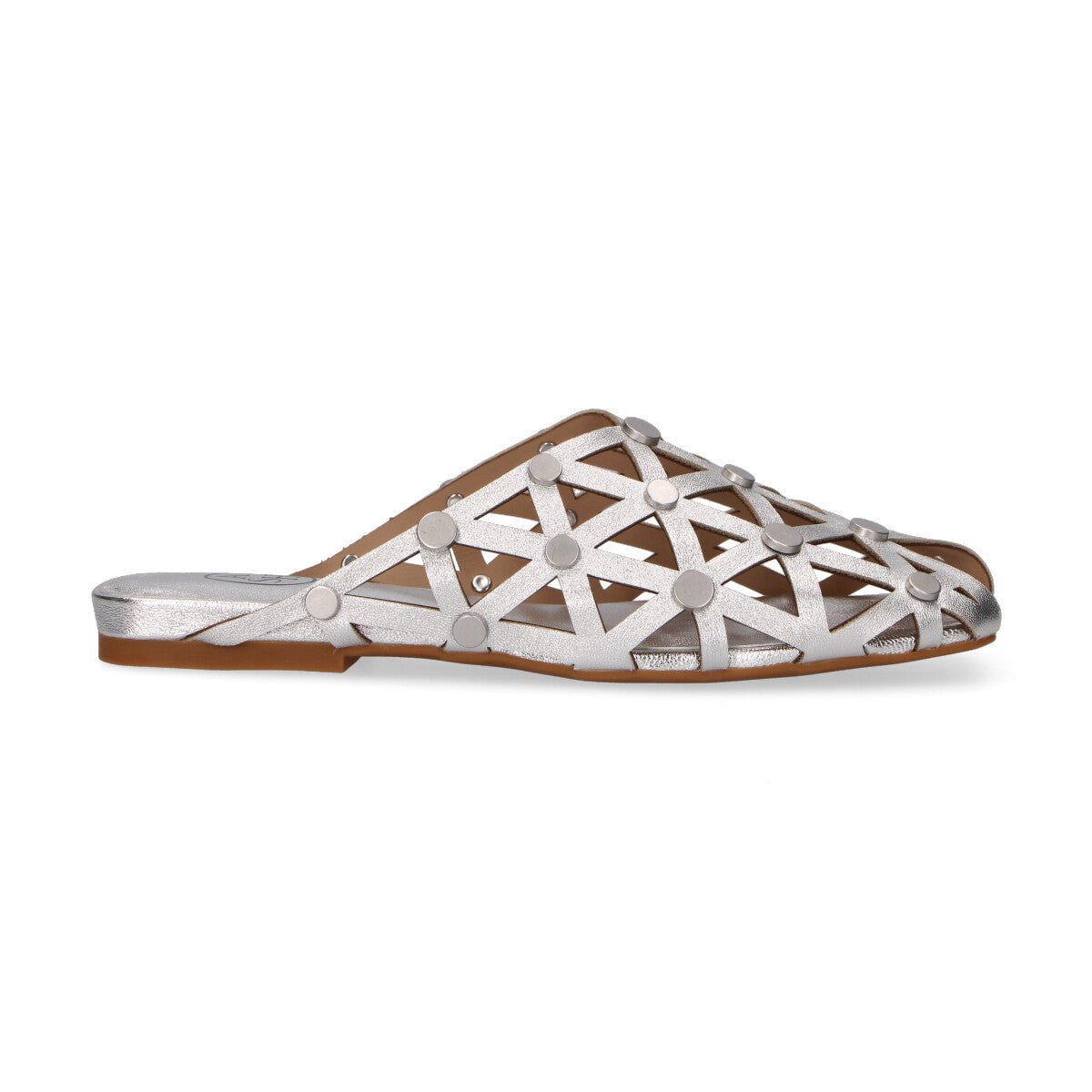 Ash sabot Bone con borchie in pelle argento