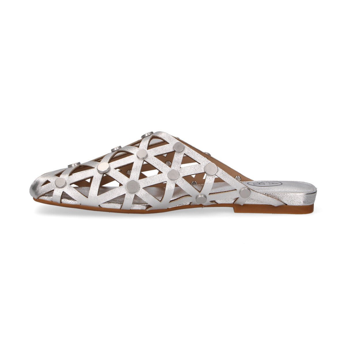 Ash sabot Bone con borchie in pelle argento