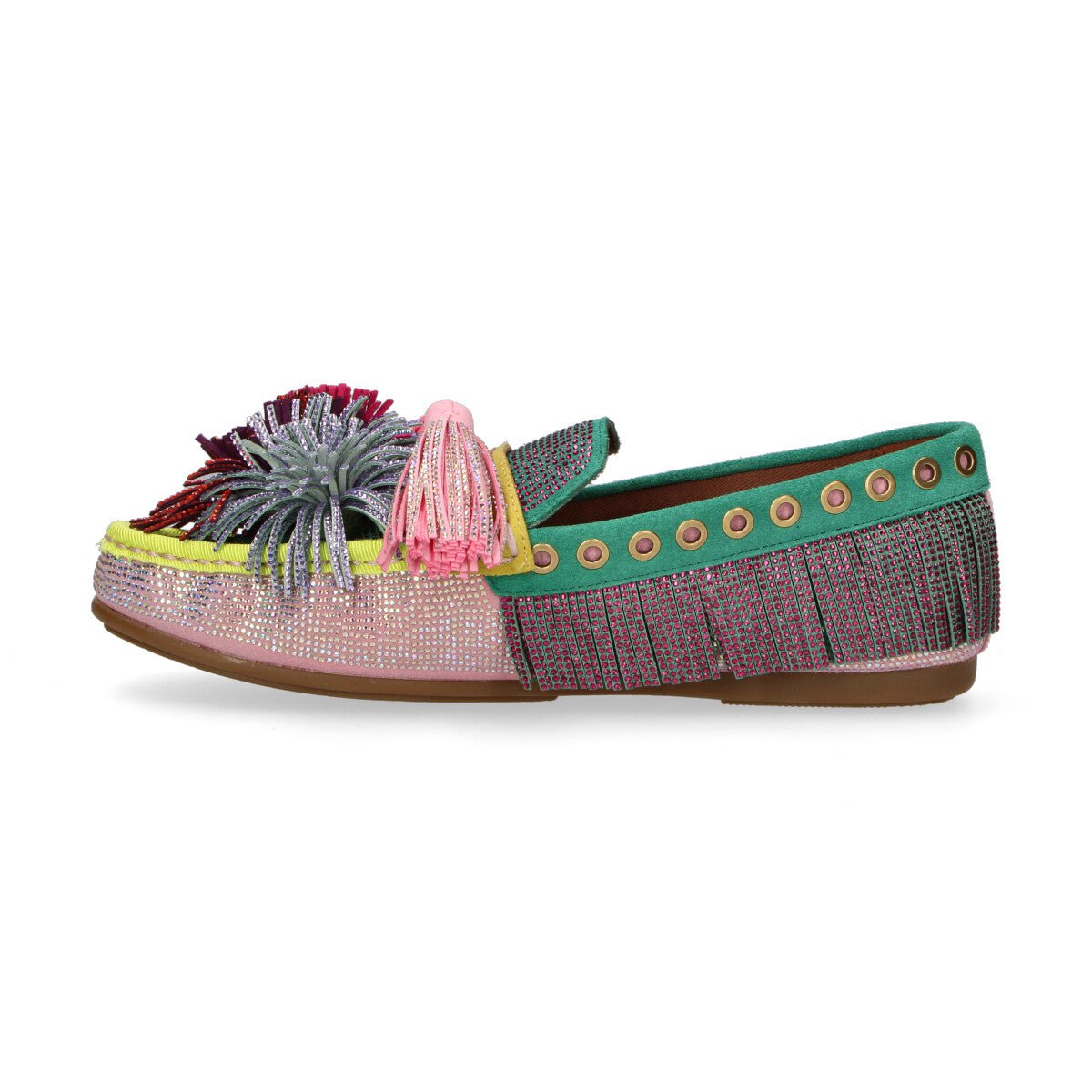 Kurt Geiger mocassino Pom Pom strass multicolor