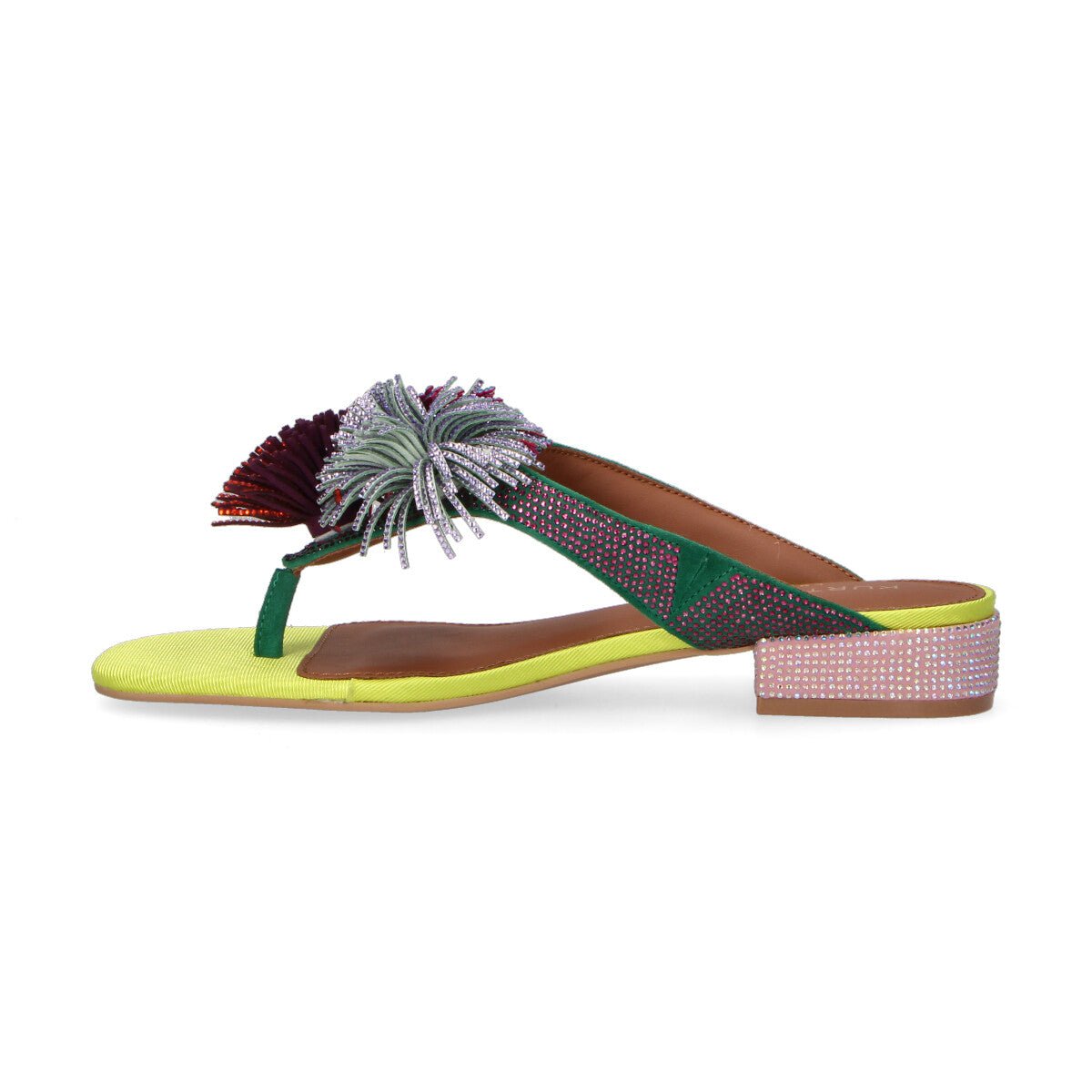 Kurt Geiger infradito Pom Pom T-Bar Flat strass