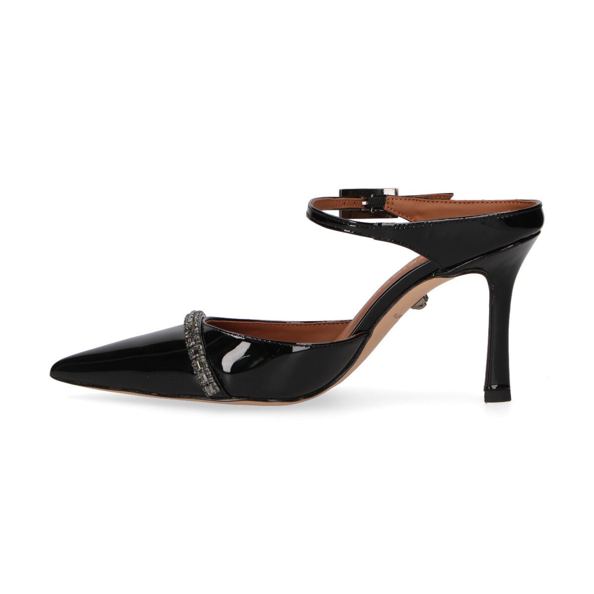 Kurt Geiger decolltè Strass Point Mule nero lucido