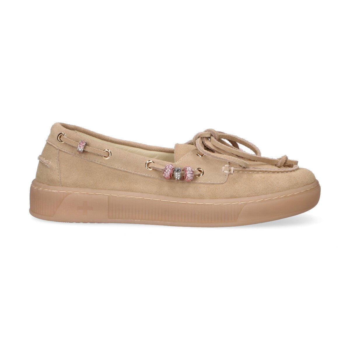 Gio+ mocassino Moka in camoscio beige