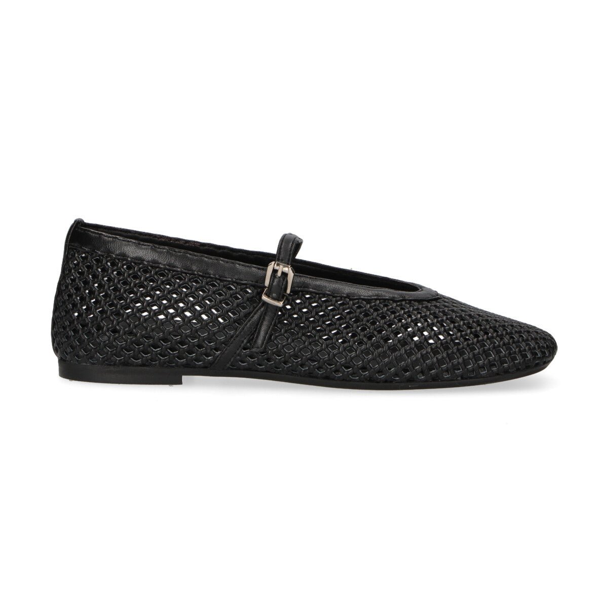 Poeve ballerina Stacy in pelle traforata nera