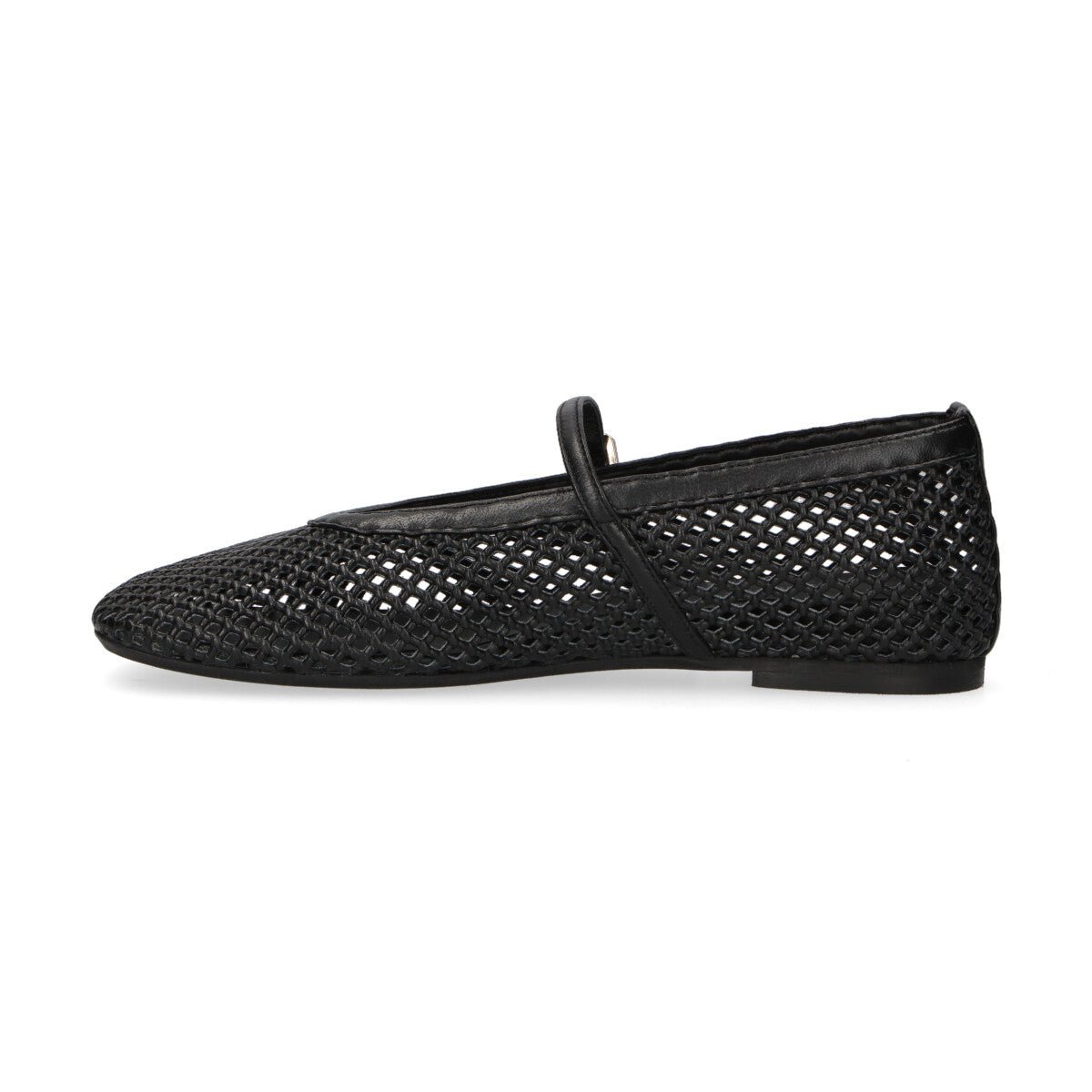 Poeve ballerina Stacy in pelle traforata nera