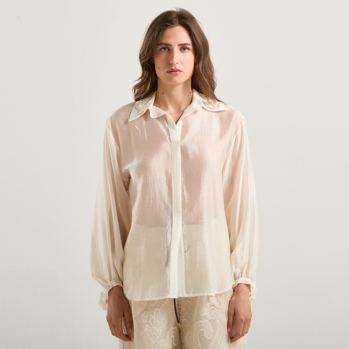 Souvenir camicia in tessuto avorio