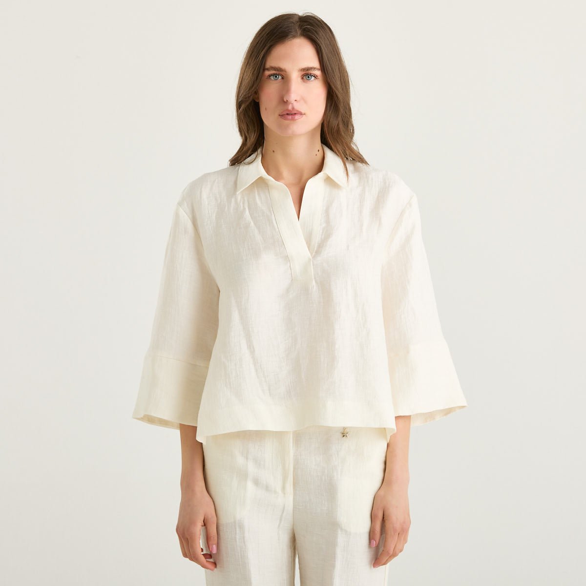 Souvenir camicia in lino panna