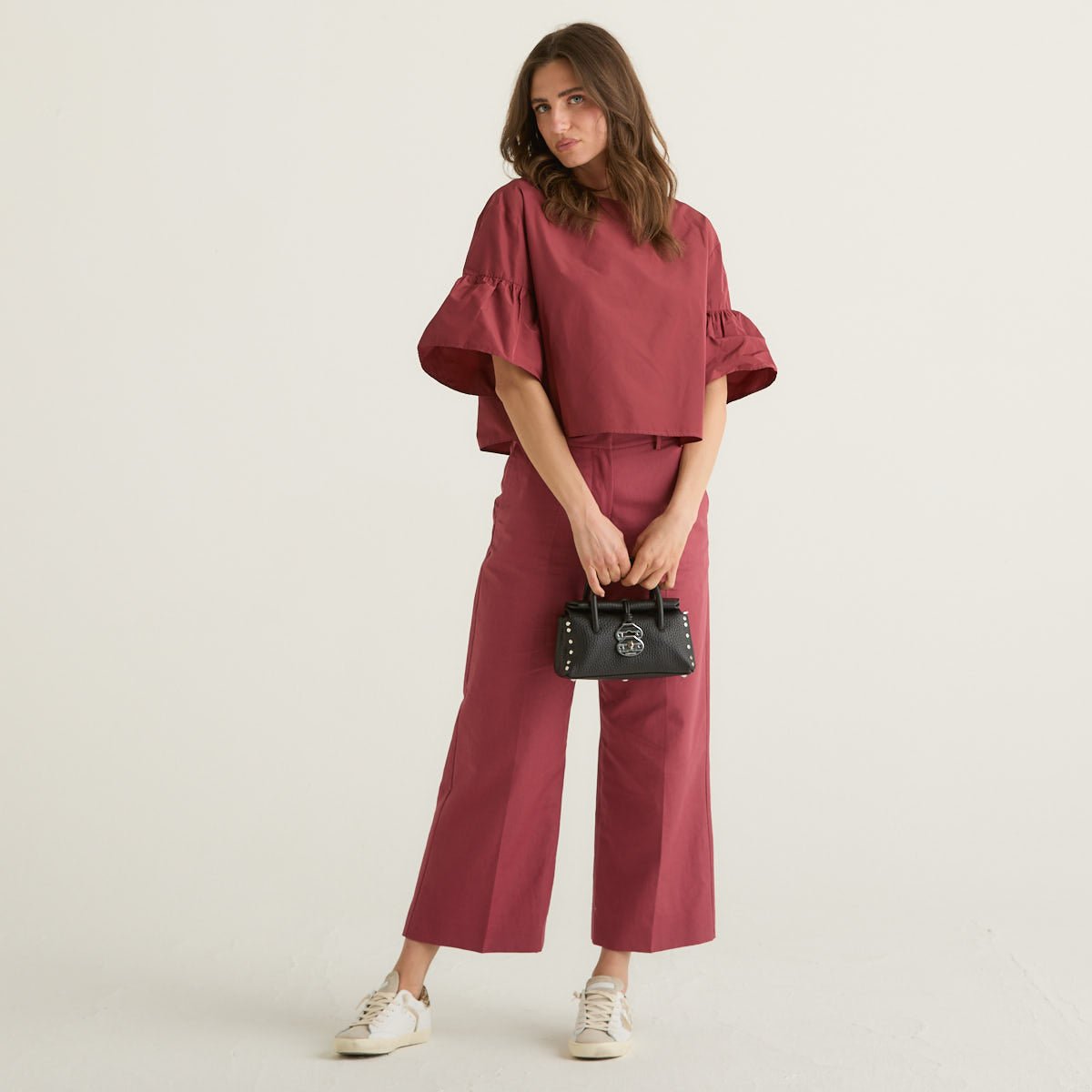 Weekend MaxMara blusa crop ciliegia