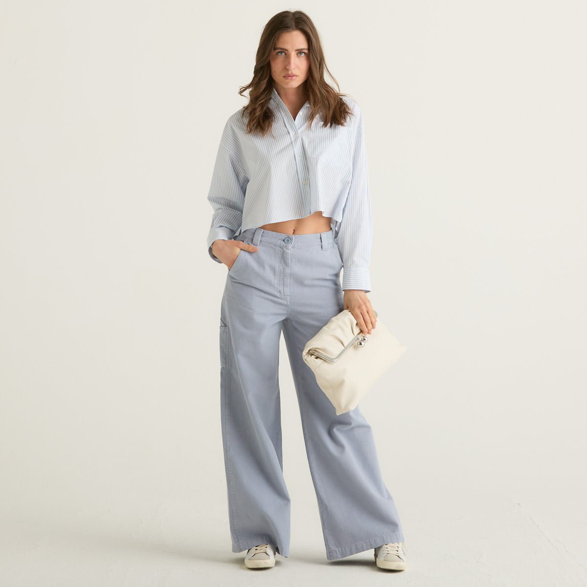 Weekend MaxMara camicia in popeline di cotone azzurra