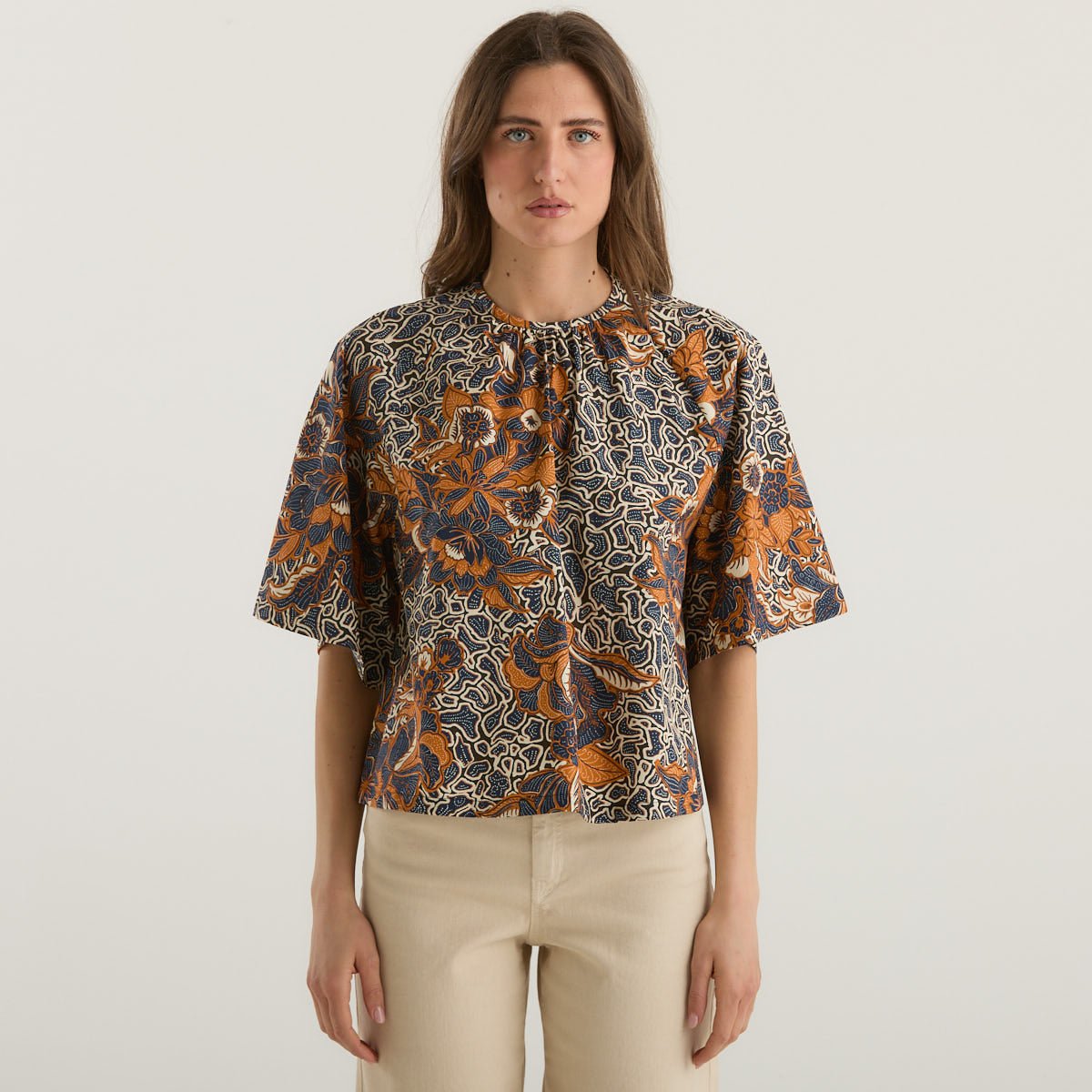 Weekend MaxMara blusa in popeline multicolor