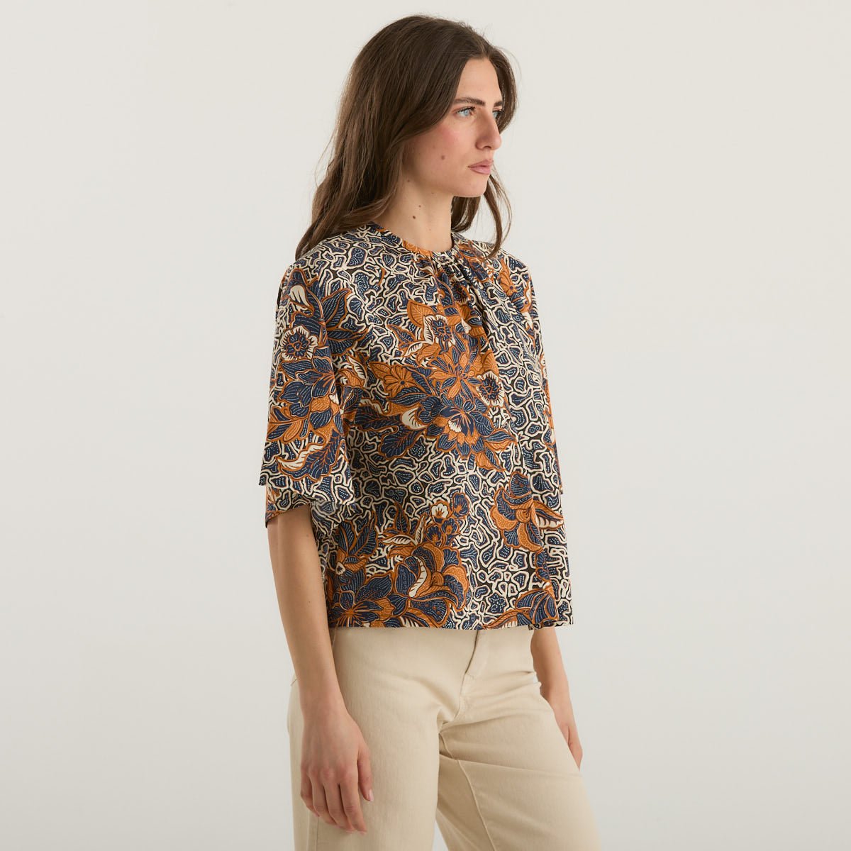 Weekend MaxMara blusa in popeline multicolor