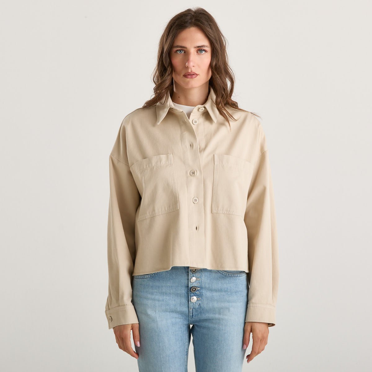 Weekend Maxmara giacca sahariana in denim beige