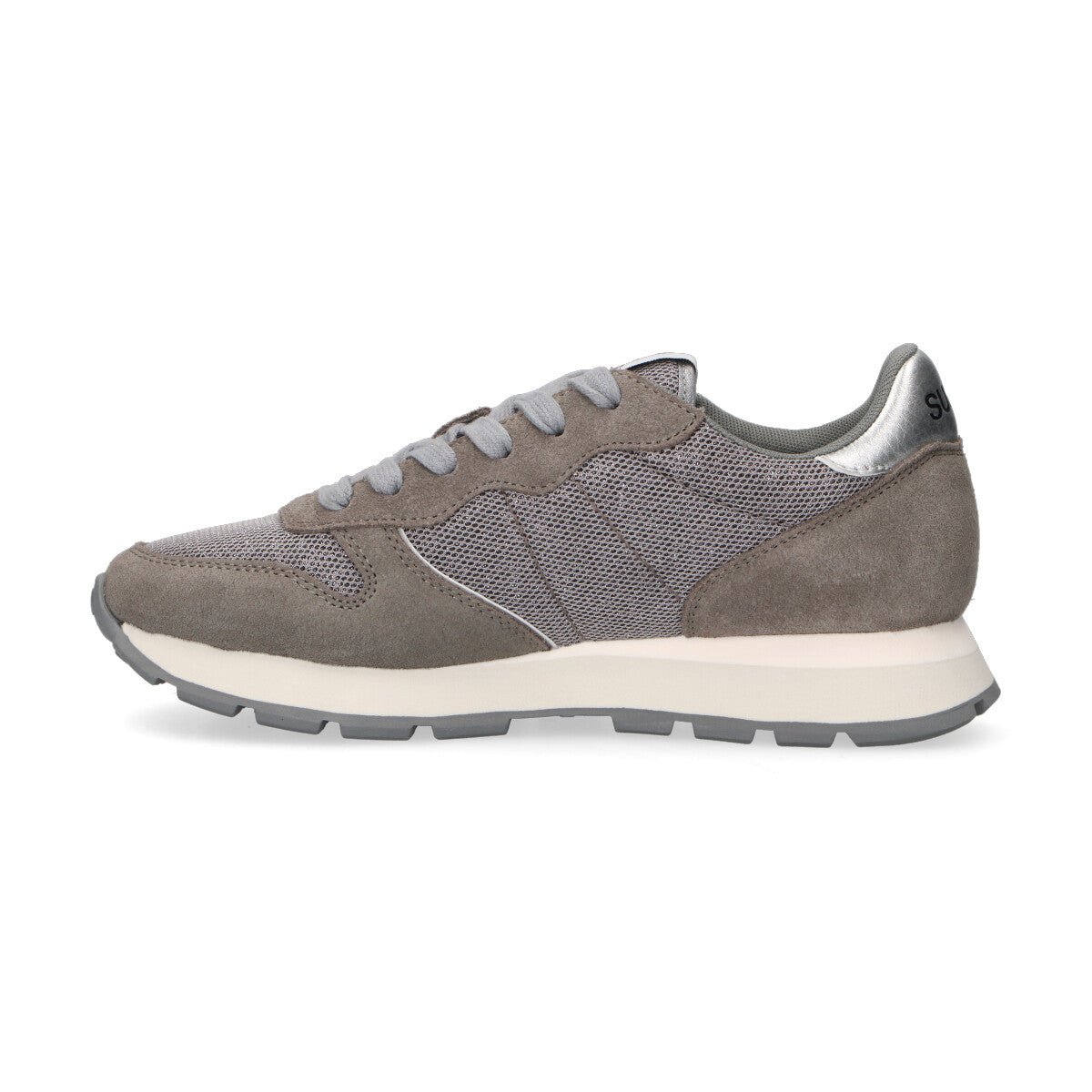 Sun68 sneaker Ally glitter in camoscio grigia