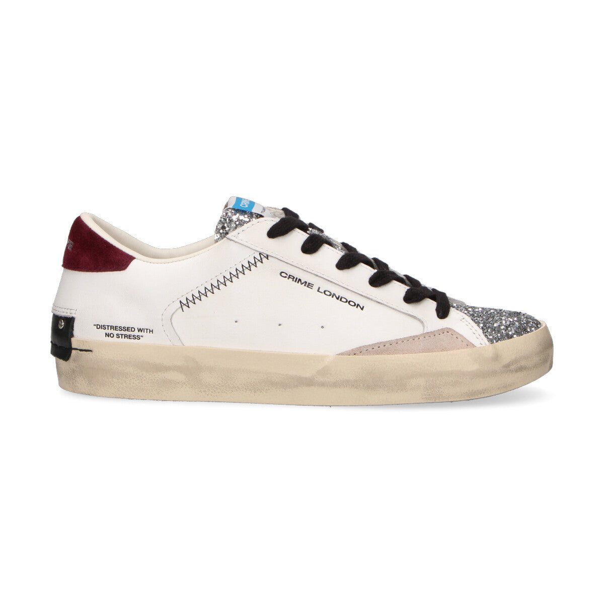 Crime London sneaker Distressed Burgundy Ice