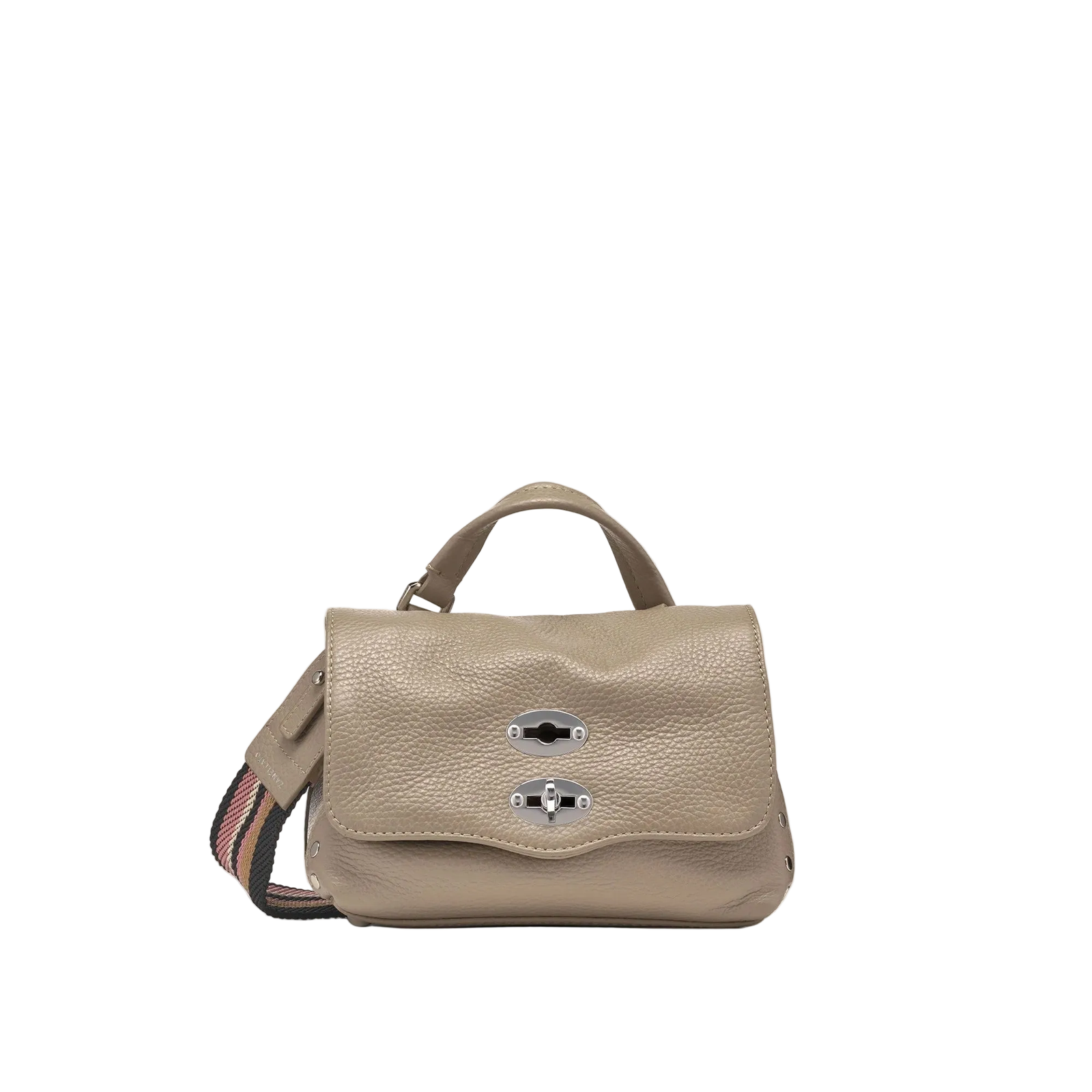 Zanellato borsa Postina Daily Giorno baby in pelle martellata Grey Creta