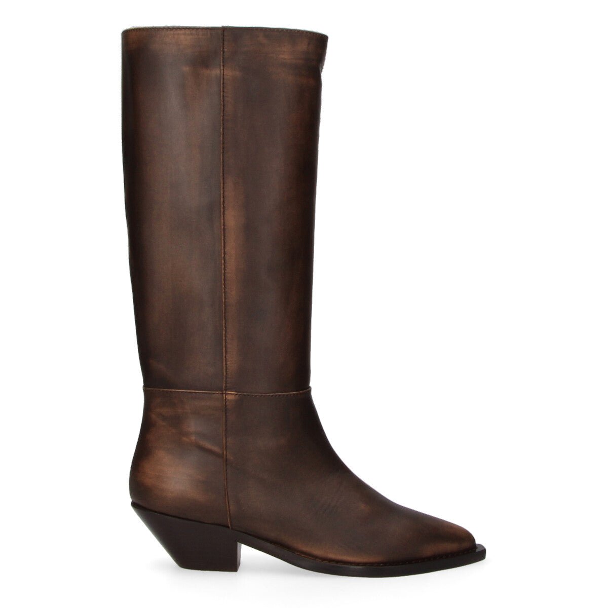 Via Roma 15 stivale texano Smoke Tan in pelle marrone